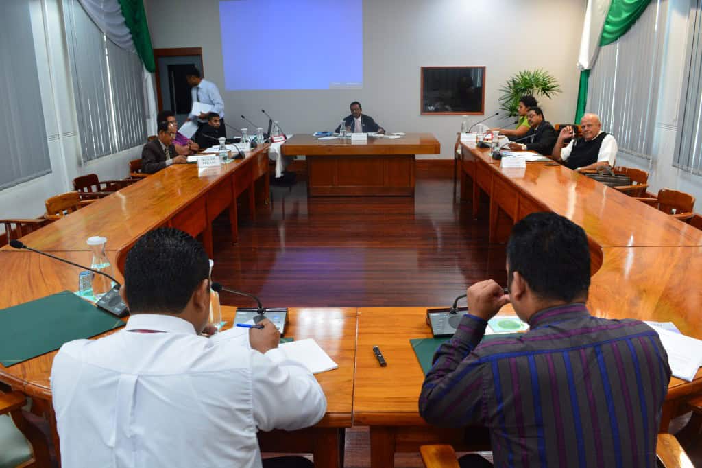 CCF CEO Mr. Bulutani Mataitawakilai and Research Officer Mr. Aman Nath during the submissions at the Parliamentary Complex on Monday May 23, 2016. PHOTO: Gregory Ravoi (CCF)