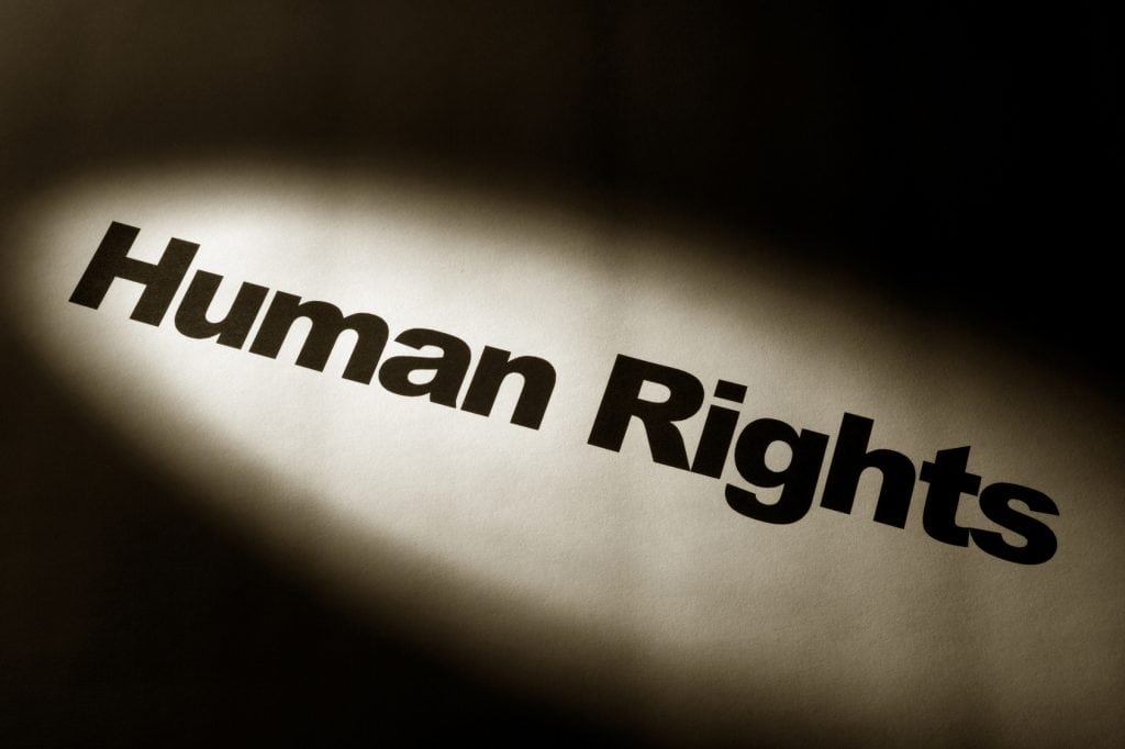 light and word of Human Rights for background